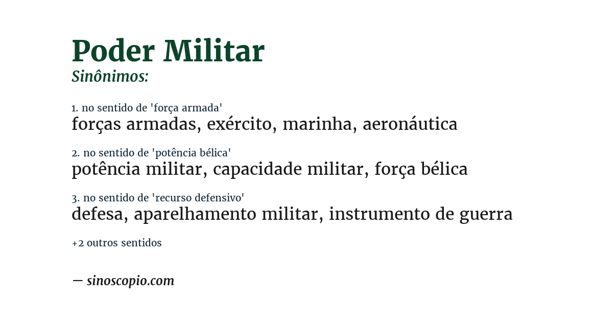 Sinônimo de poder militar