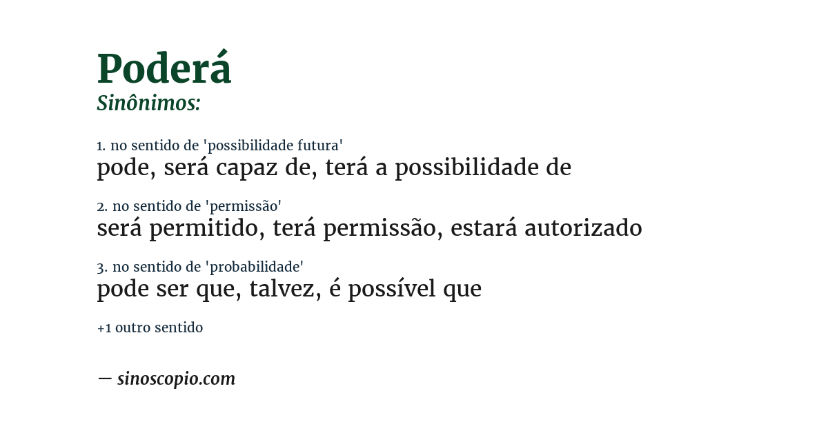 Sinônimo de poderá