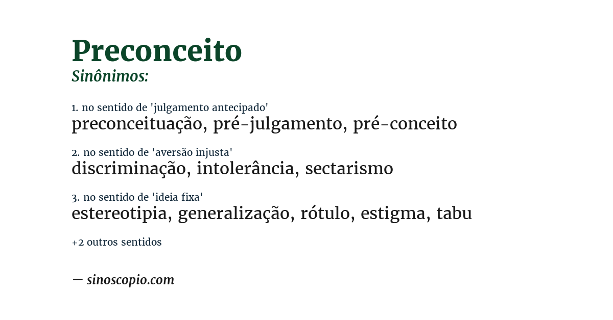 Sinônimo de preconceito