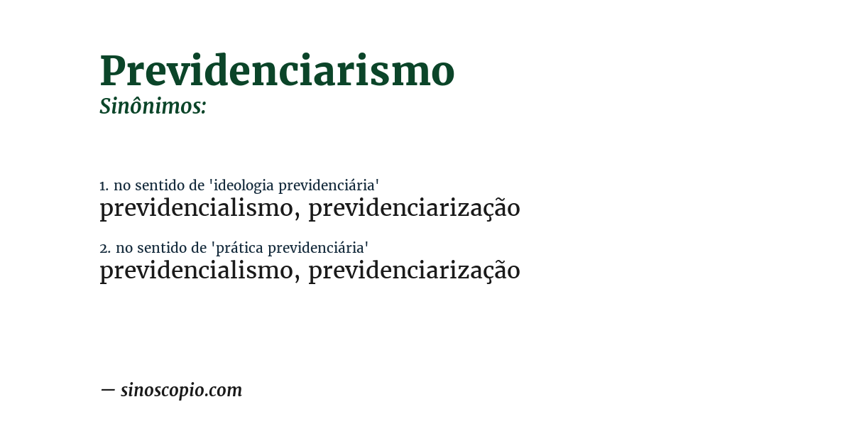 Sinônimo de previdenciarismo