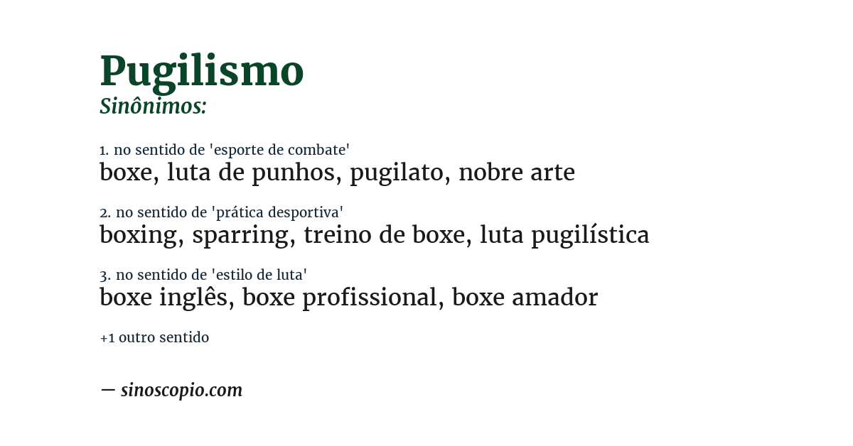 Sinônimo de pugilismo