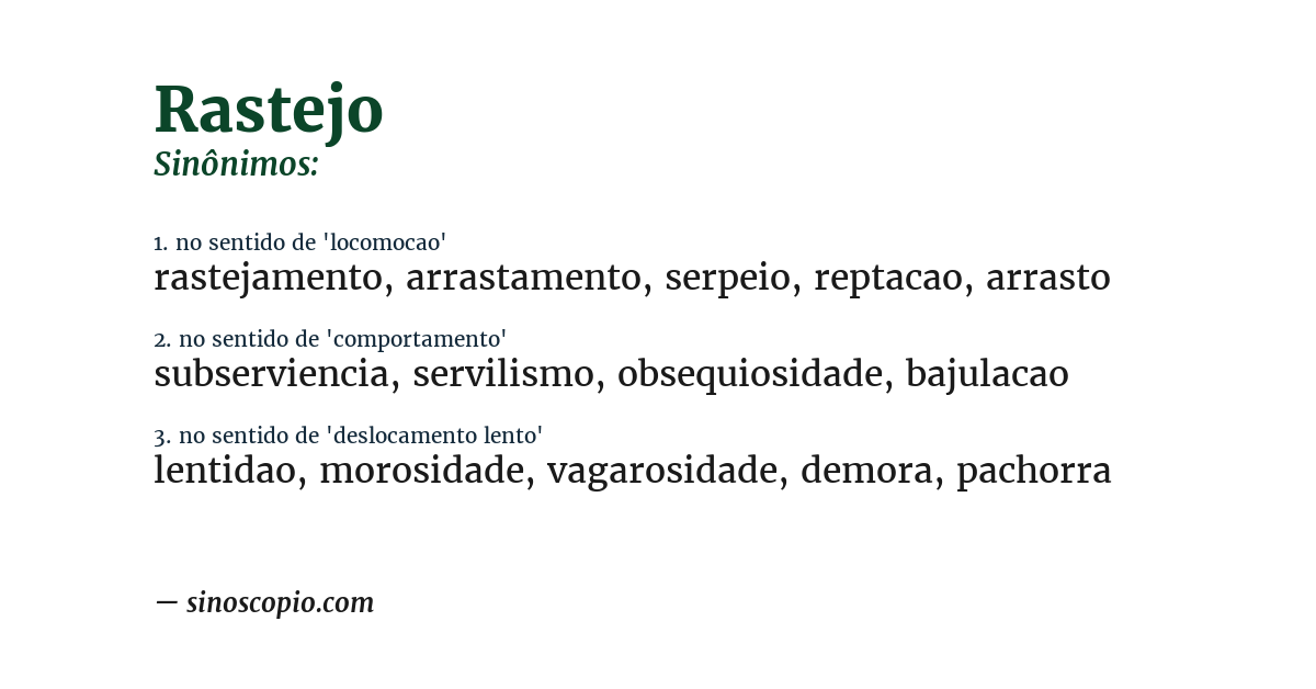 Sinônimo de rastejo