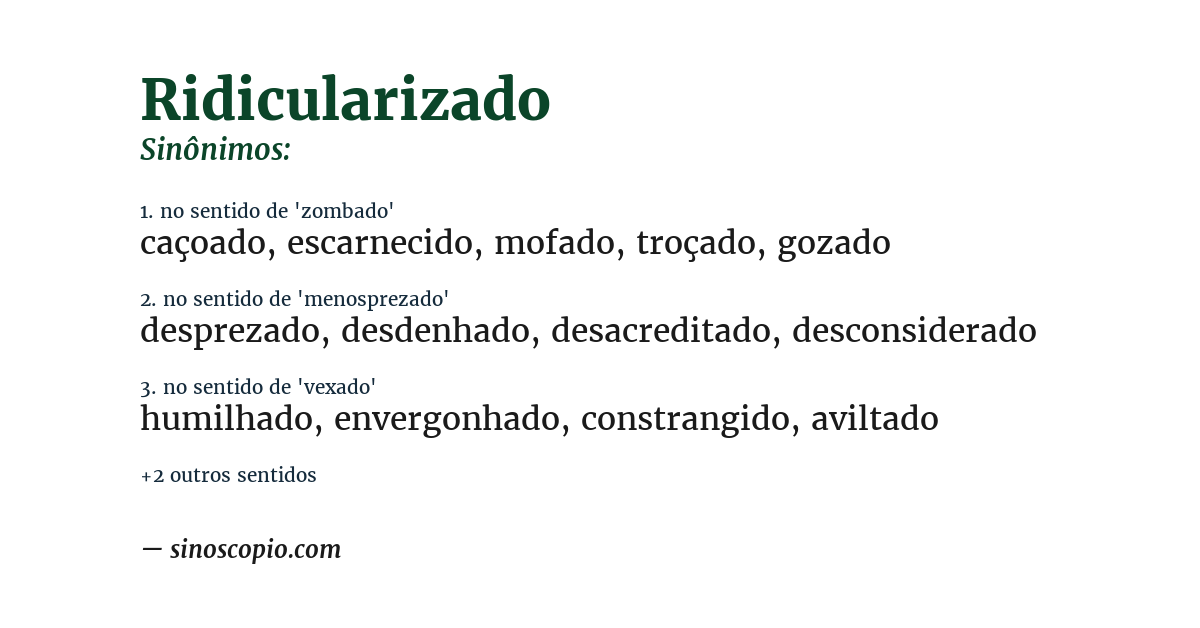 Sinônimo de ridicularizado