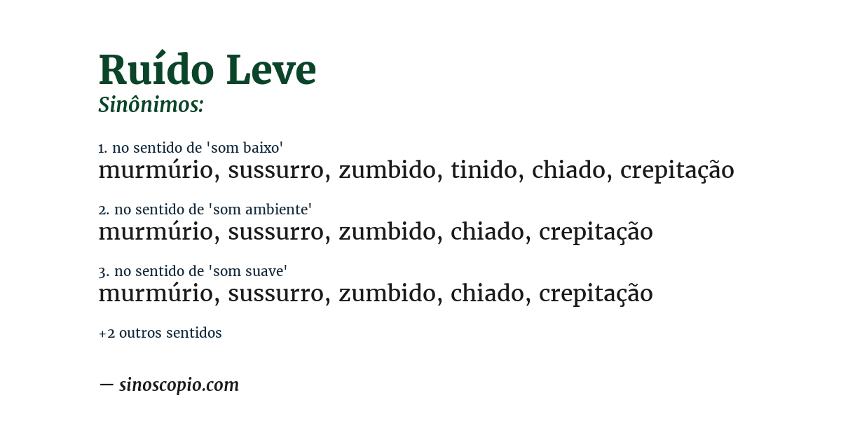 Sinônimo de ruído leve
