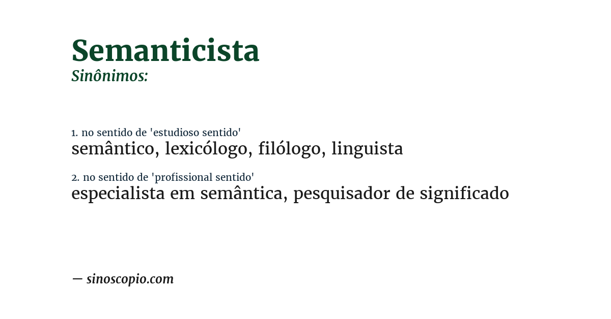 Sinônimo de semanticista