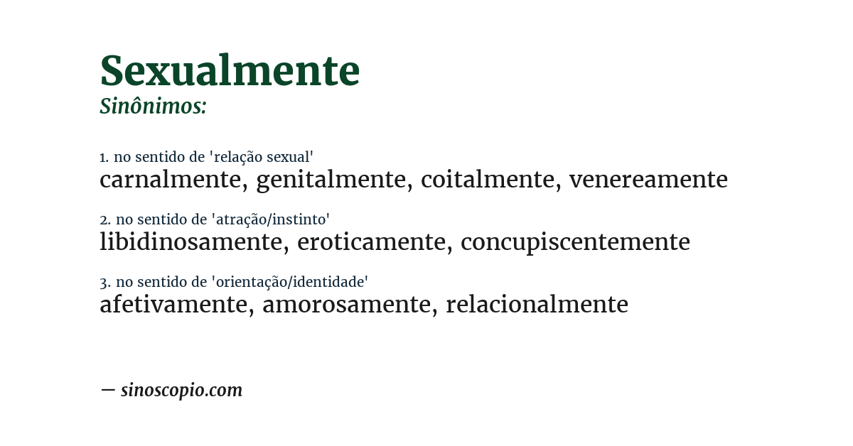 Sinônimo de sexualmente