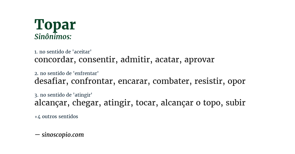 Sinônimo de topar