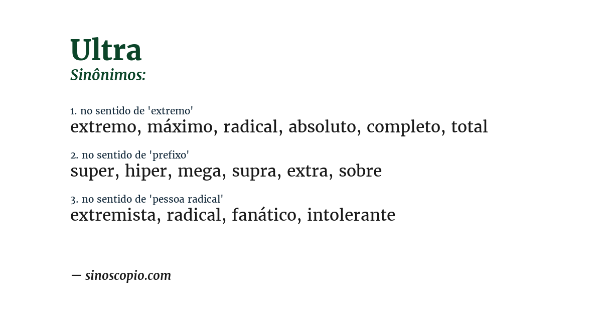 Sinônimo de ultra