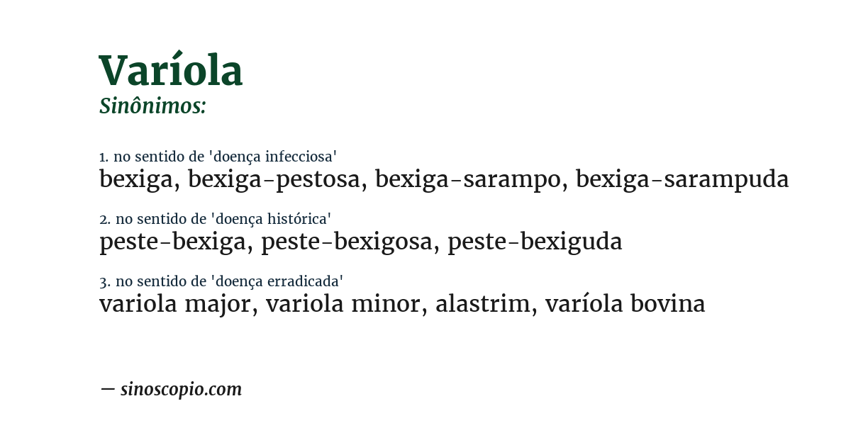 Sinônimo de varíola