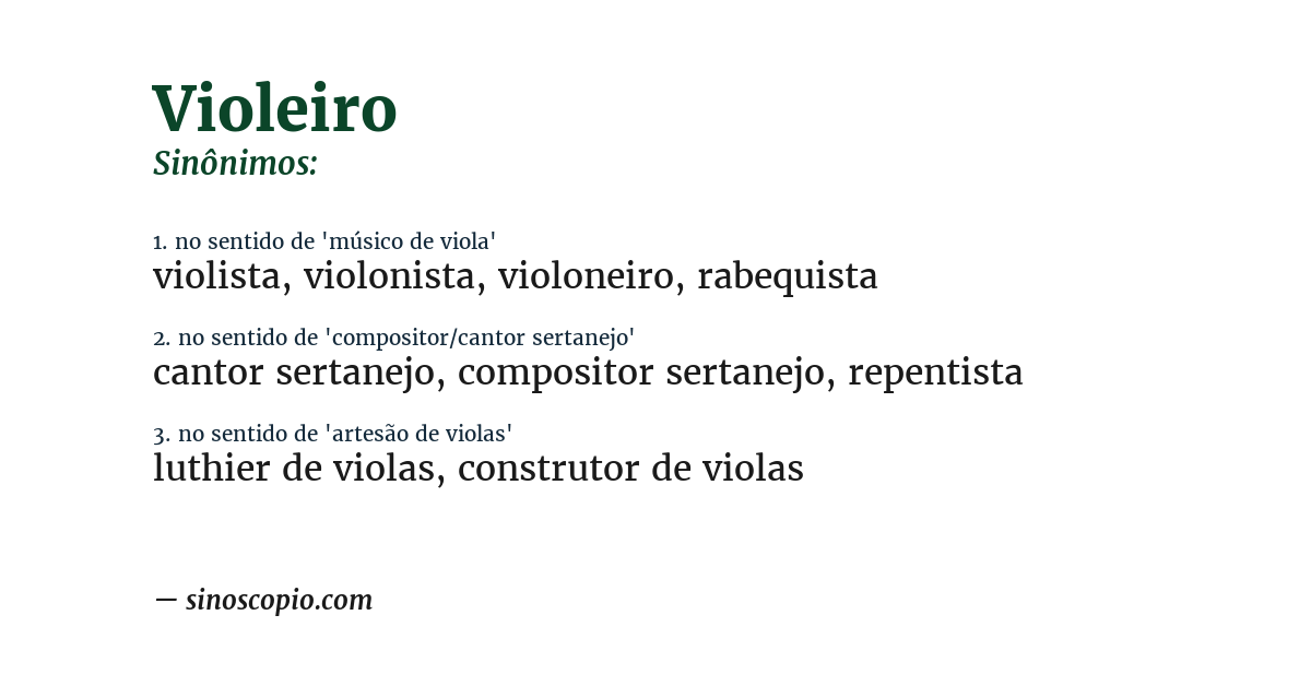 Sinônimo de violeiro