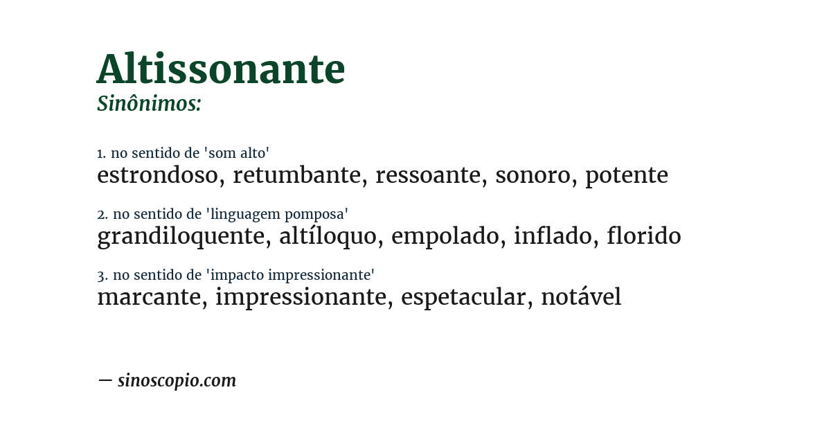 Sinônimo de altissonante