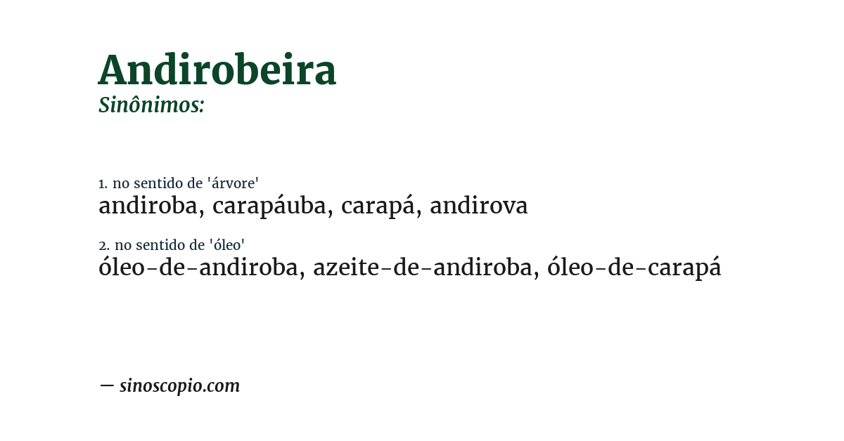 Sinônimo de andirobeira