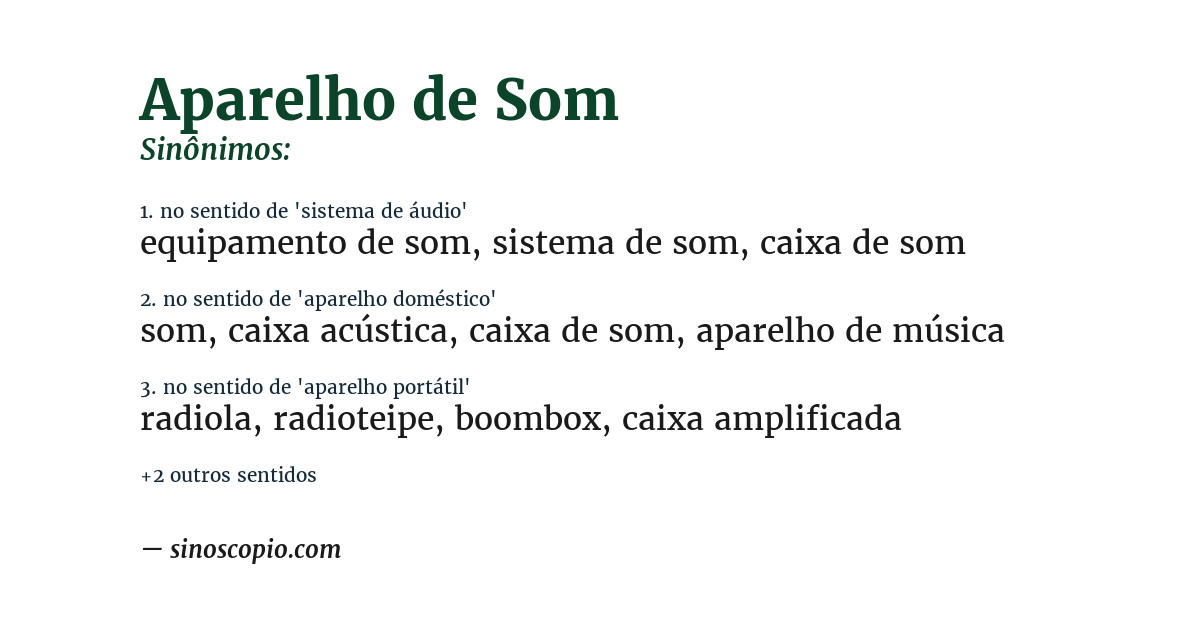 Sinônimo de aparelho de som