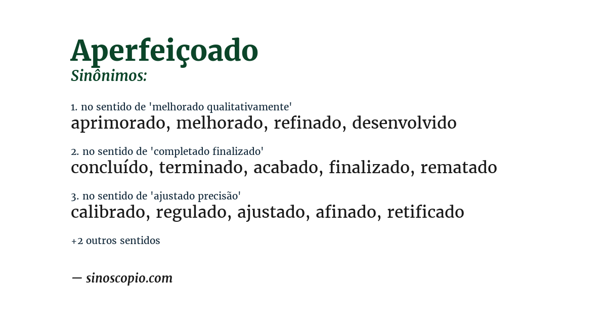 Sinônimo de aperfeiçoado