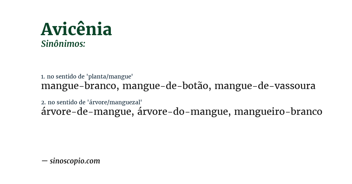 Sinônimo de avicênia
