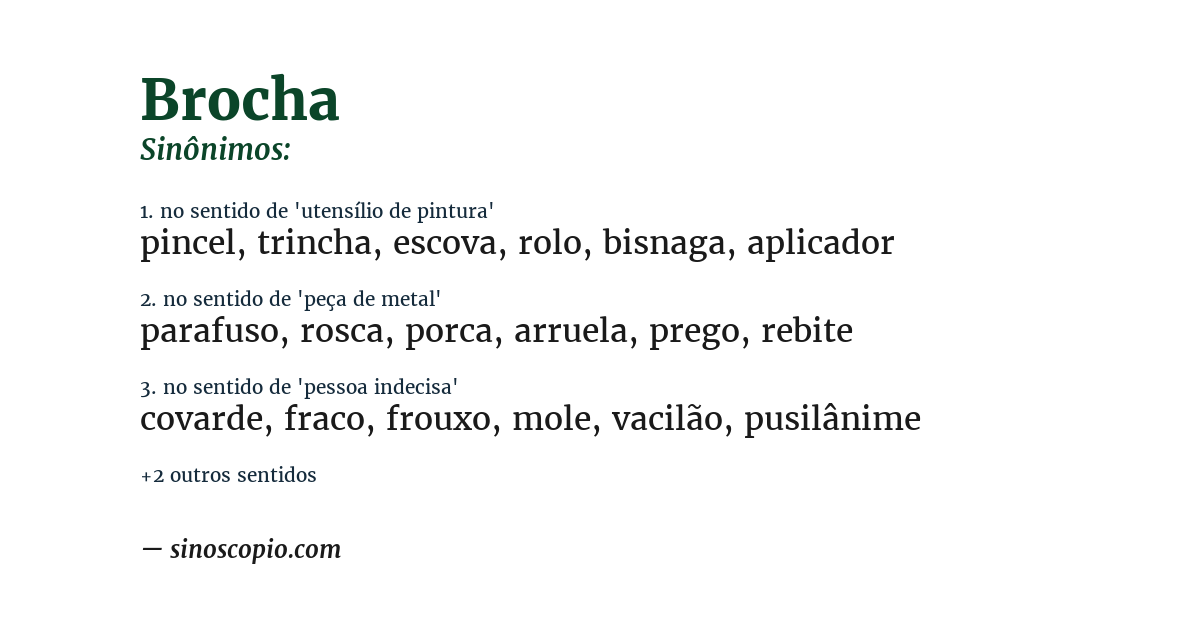 Sinônimo de brocha