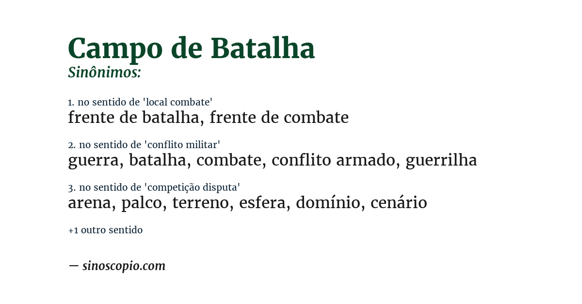 Sinônimo de campo de batalha