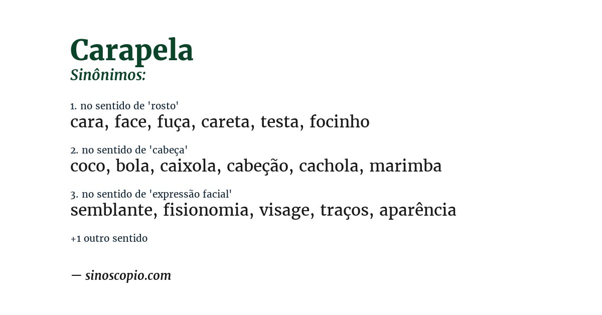 Sinônimo de carapela