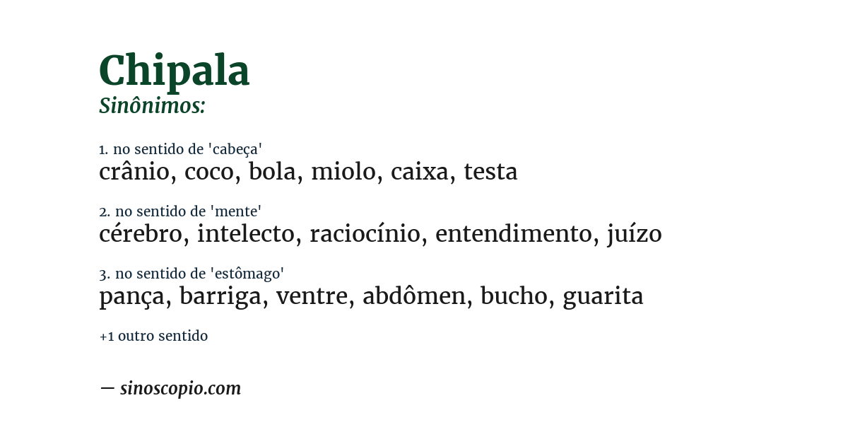 Sinônimo de chipala
