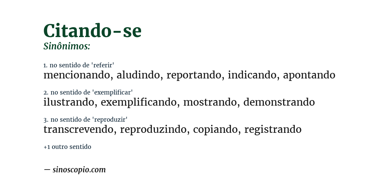 Sinônimo de citando-se