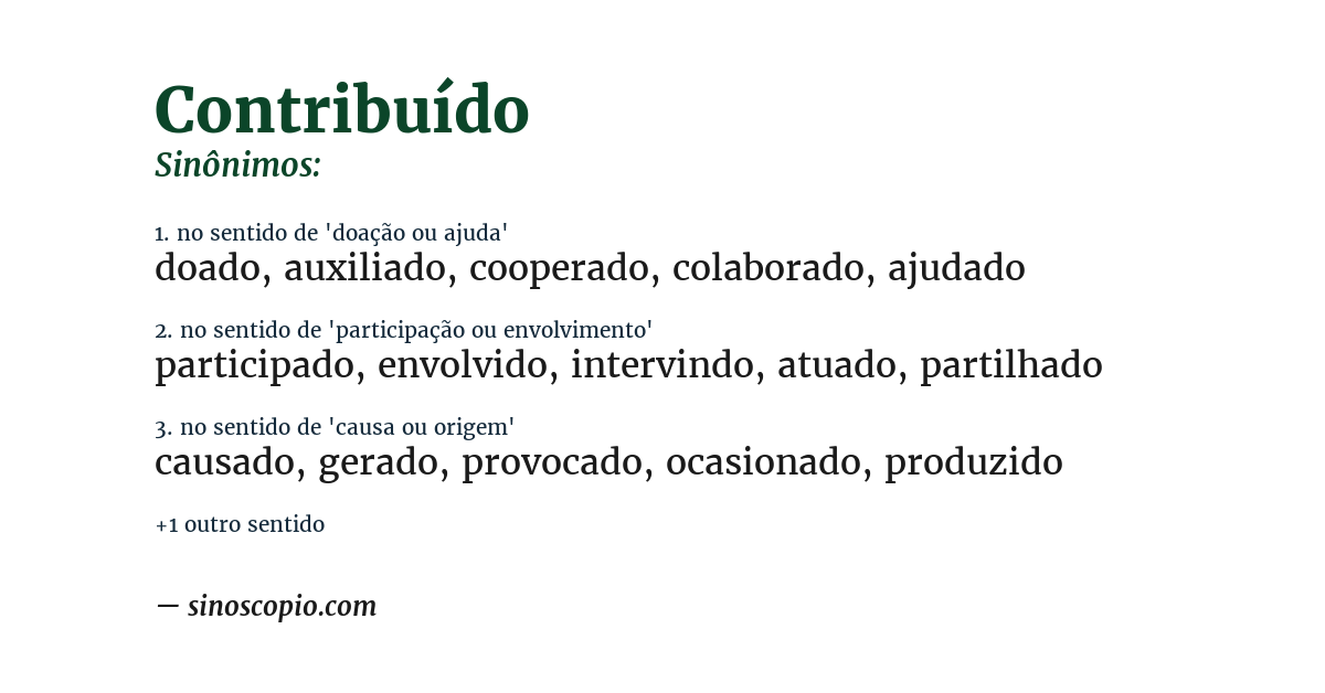 Sinônimo de contribuído