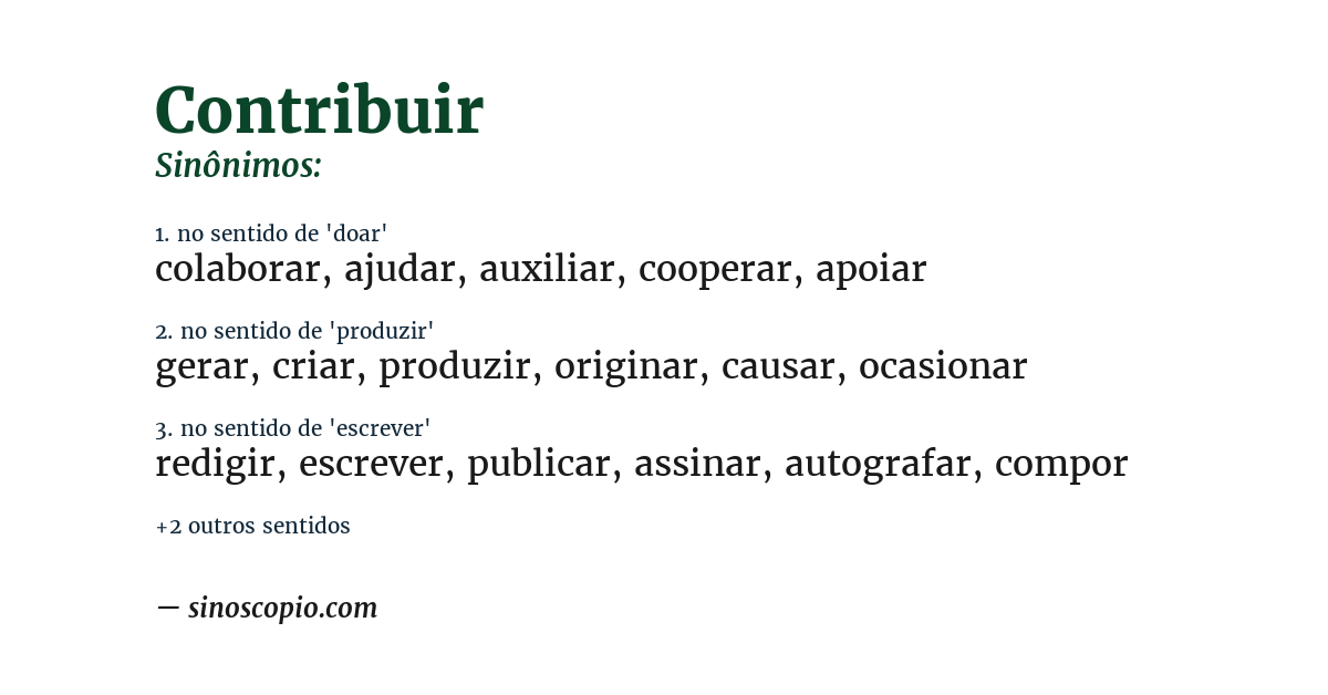 Sinônimo de contribuir