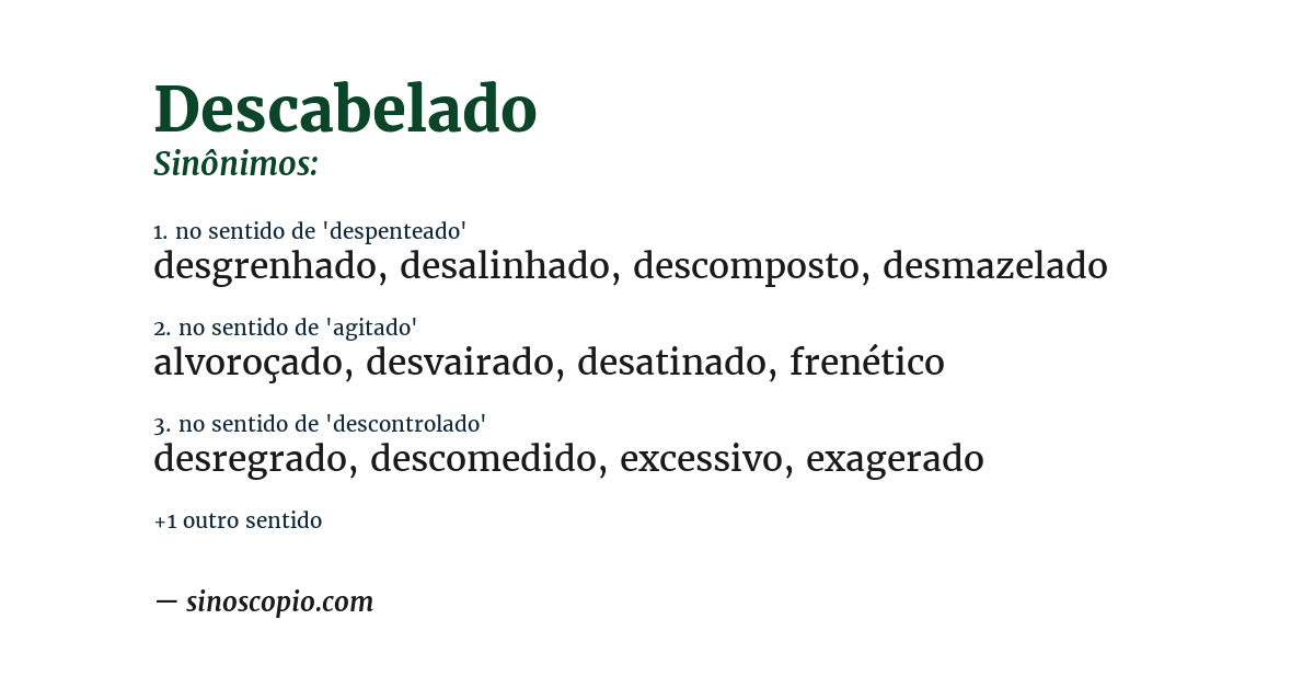 Sinônimo de descabelado