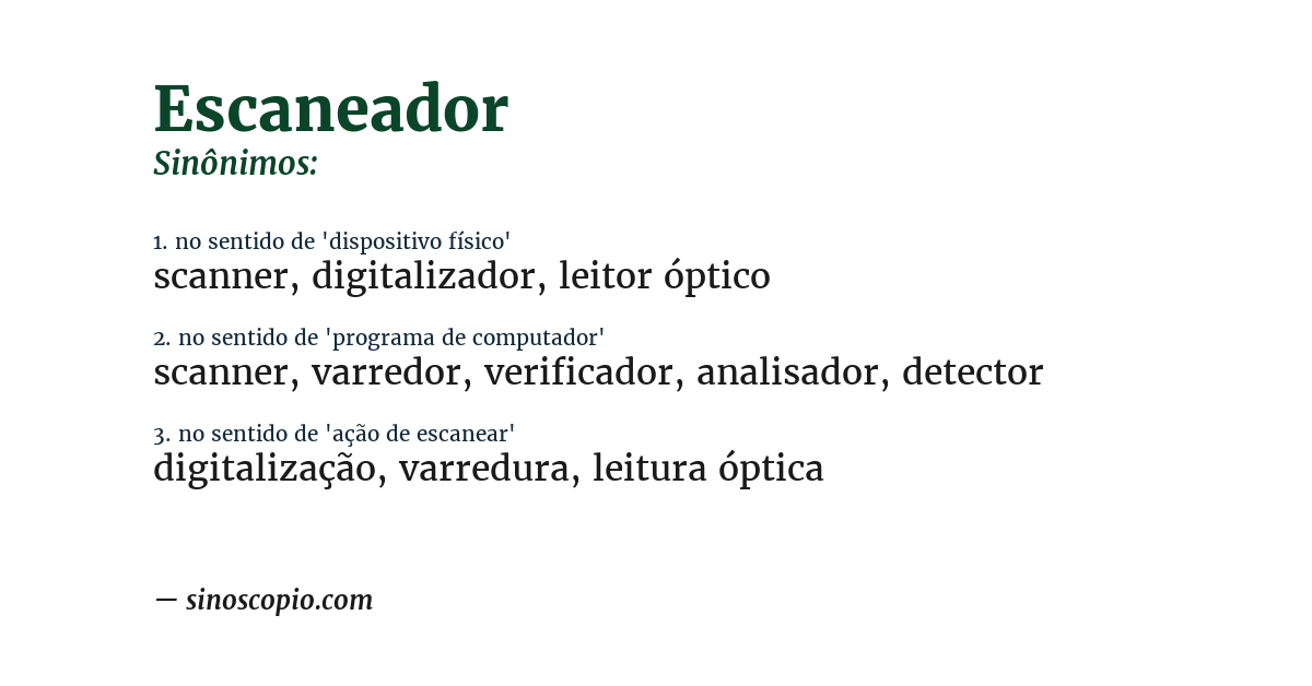 Sinônimo de escaneador