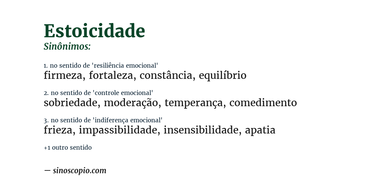 Sinônimo de estoicidade