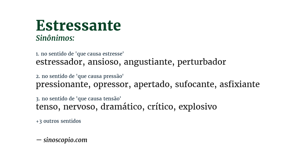 Sinônimo de estressante