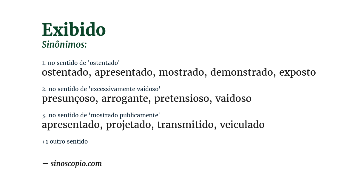 Sinônimo de exibido