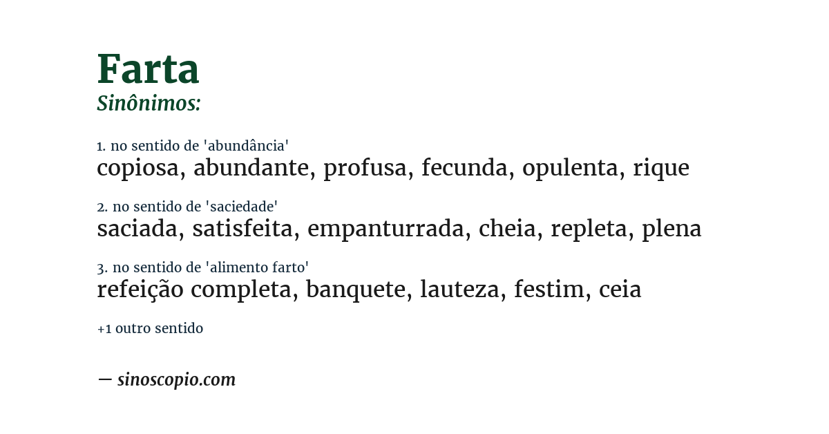 Sinônimo de farta