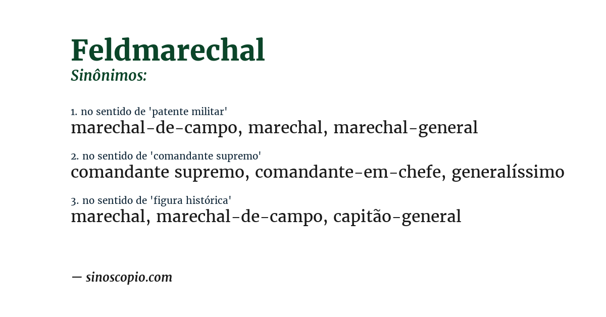 Sinônimo de feldmarechal