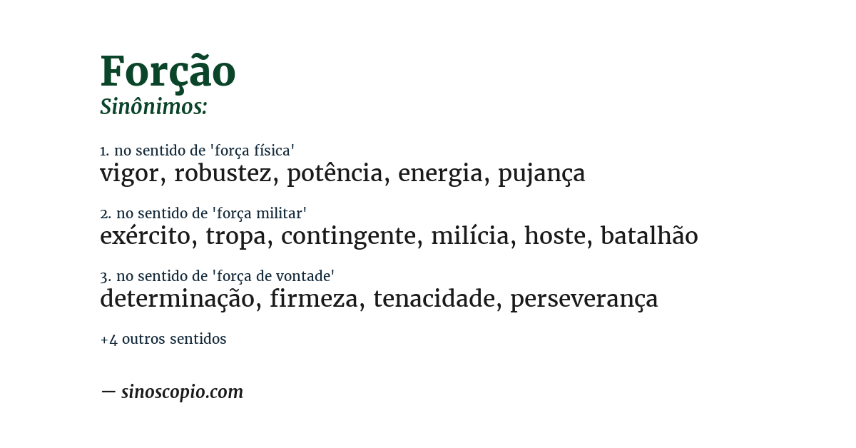 Sinônimo de forção