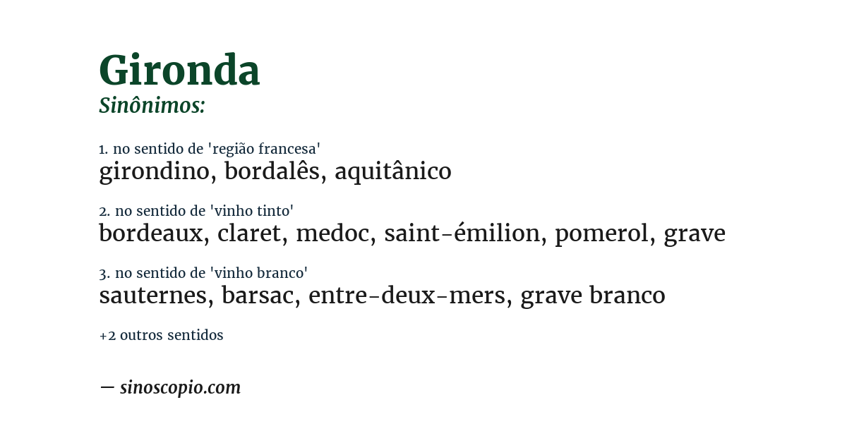 Sinônimo de gironda
