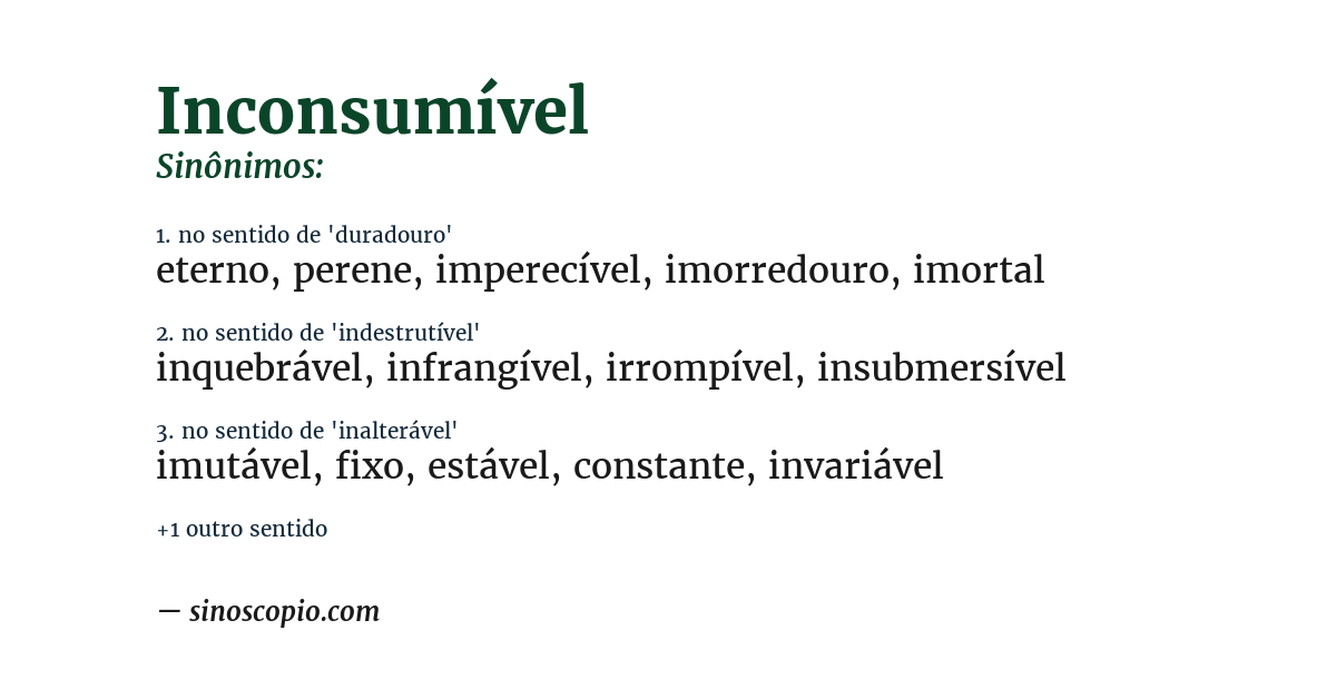Sinônimo de inconsumível