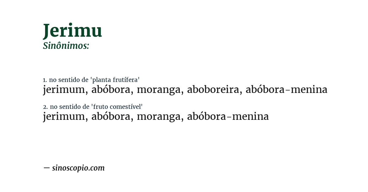 Sinônimo de jerimu