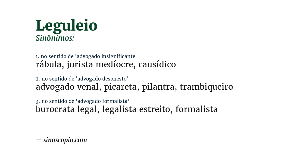 Sinônimo de leguleio