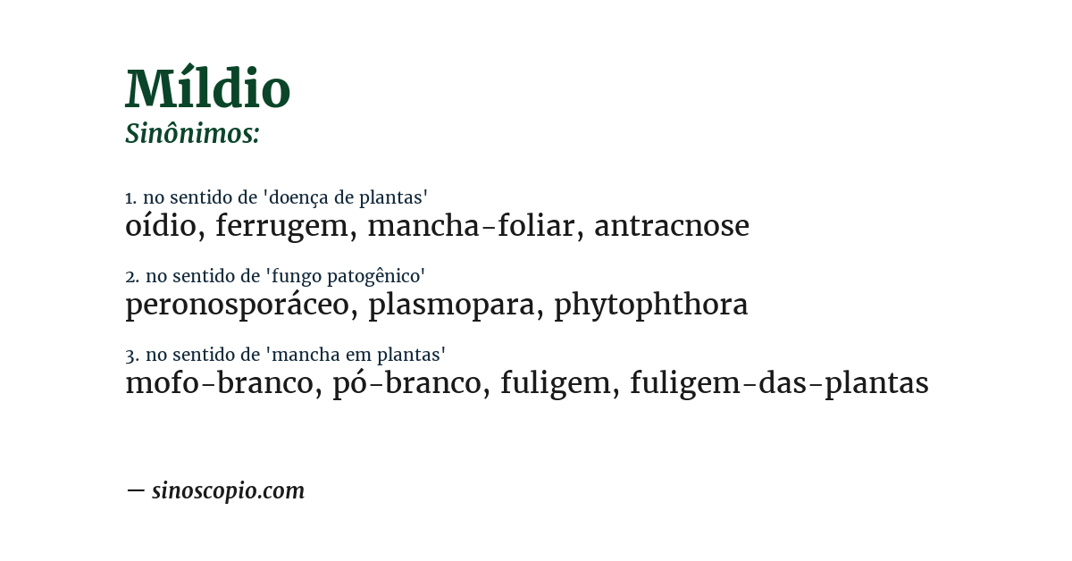 Sinônimo de míldio