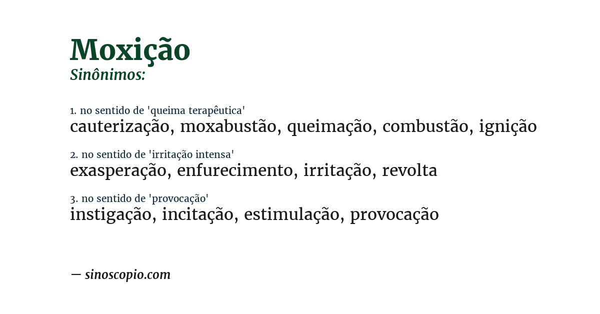 Sinônimo de moxição