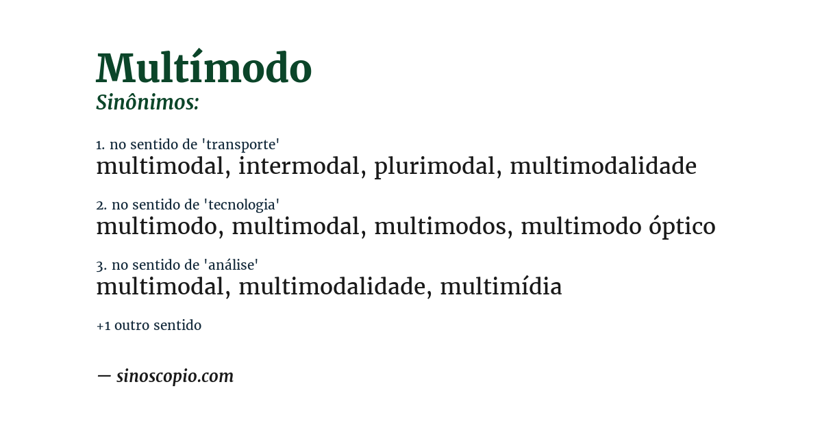 Sinônimo de multímodo