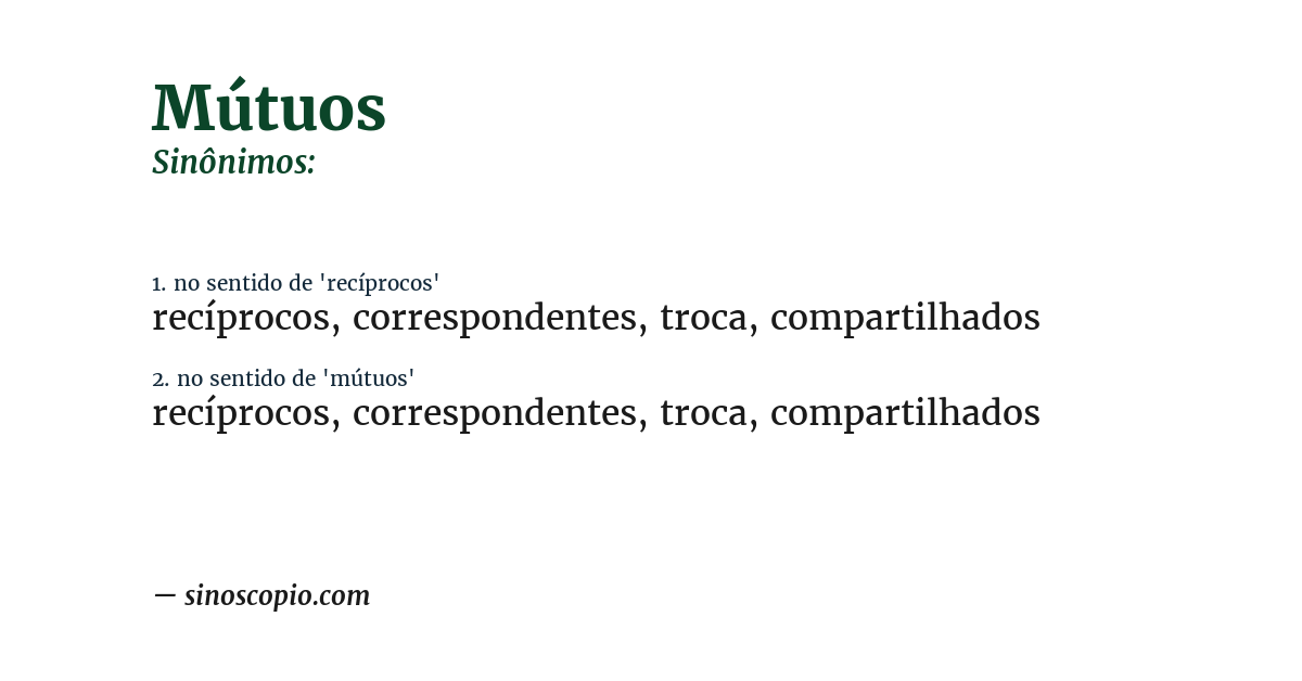 Sinônimo de mútuos