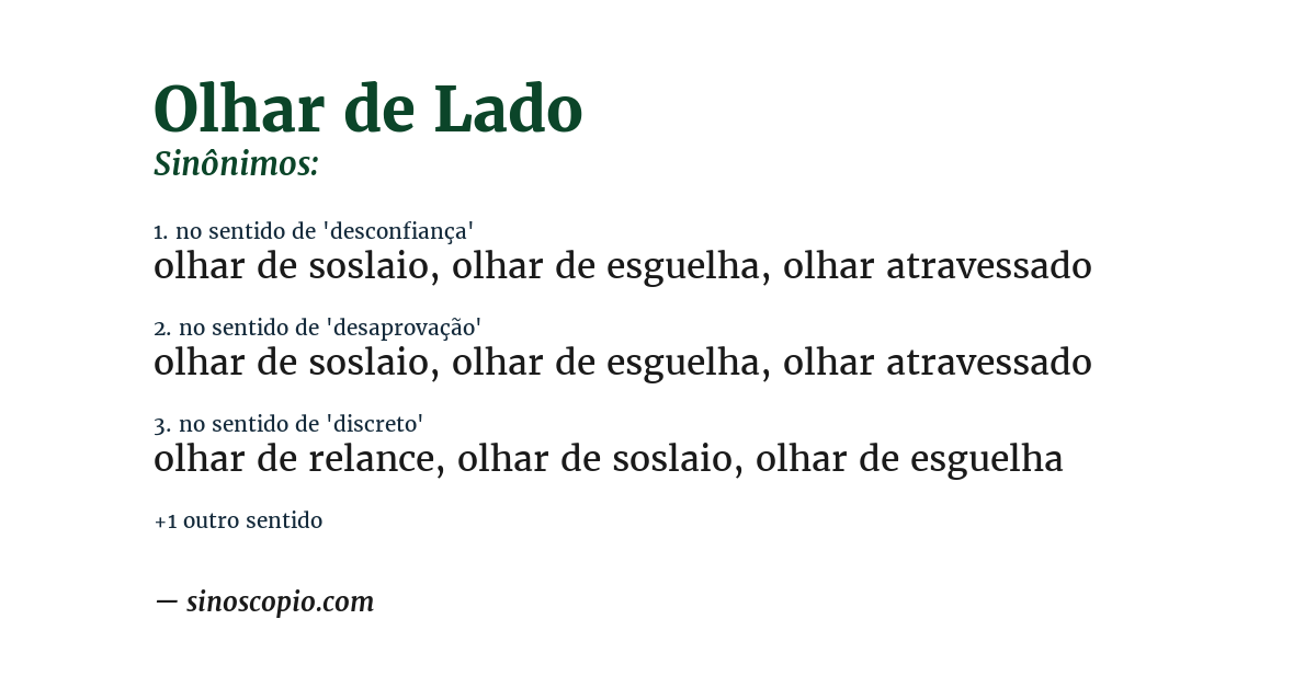 Sinônimo de olhar de lado