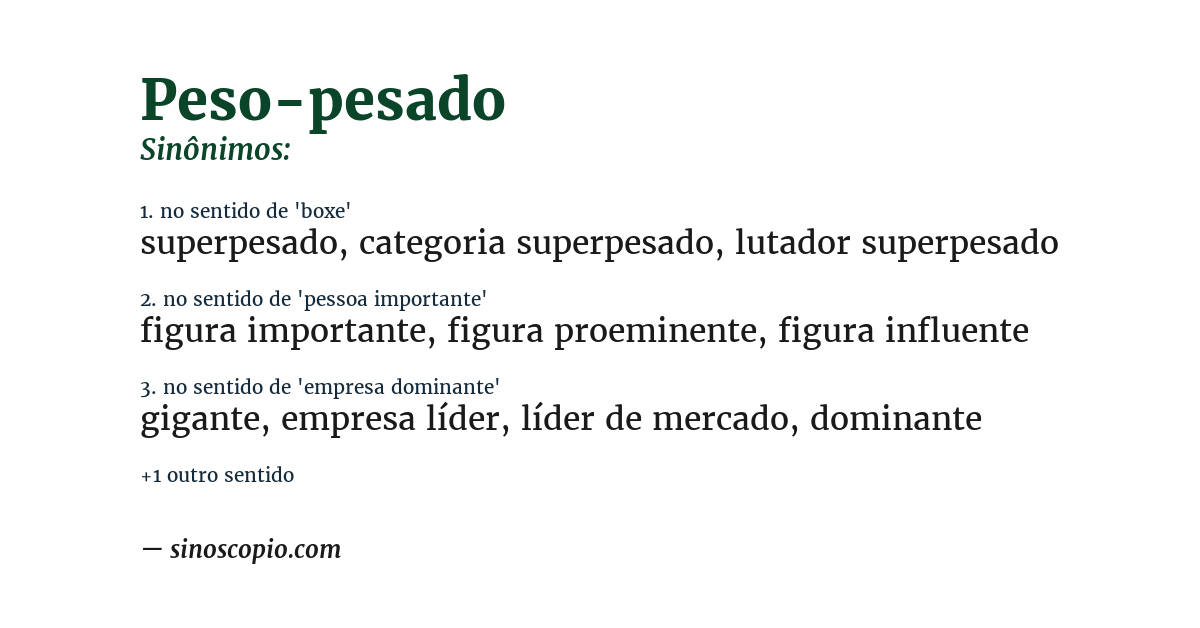 Sinônimo de peso-pesado