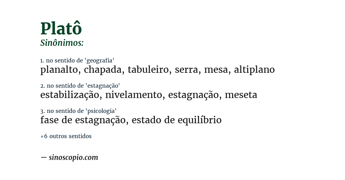 Sinônimo de platô