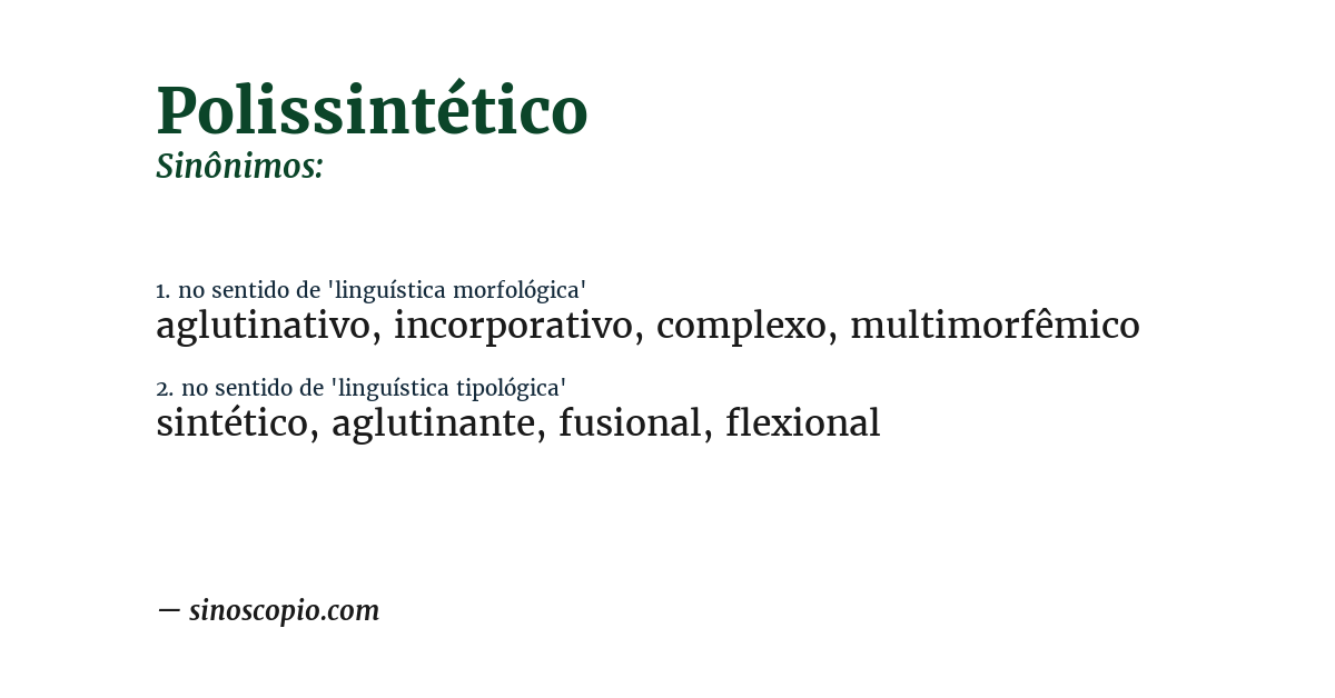 Sinônimo de polissintético