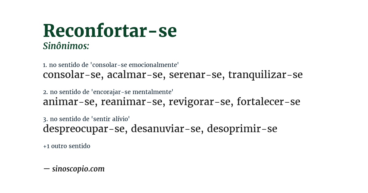 Sinônimo de reconfortar-se