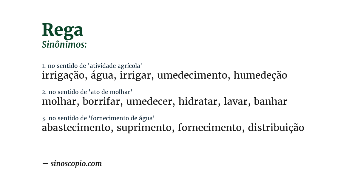 Sinônimo de rega