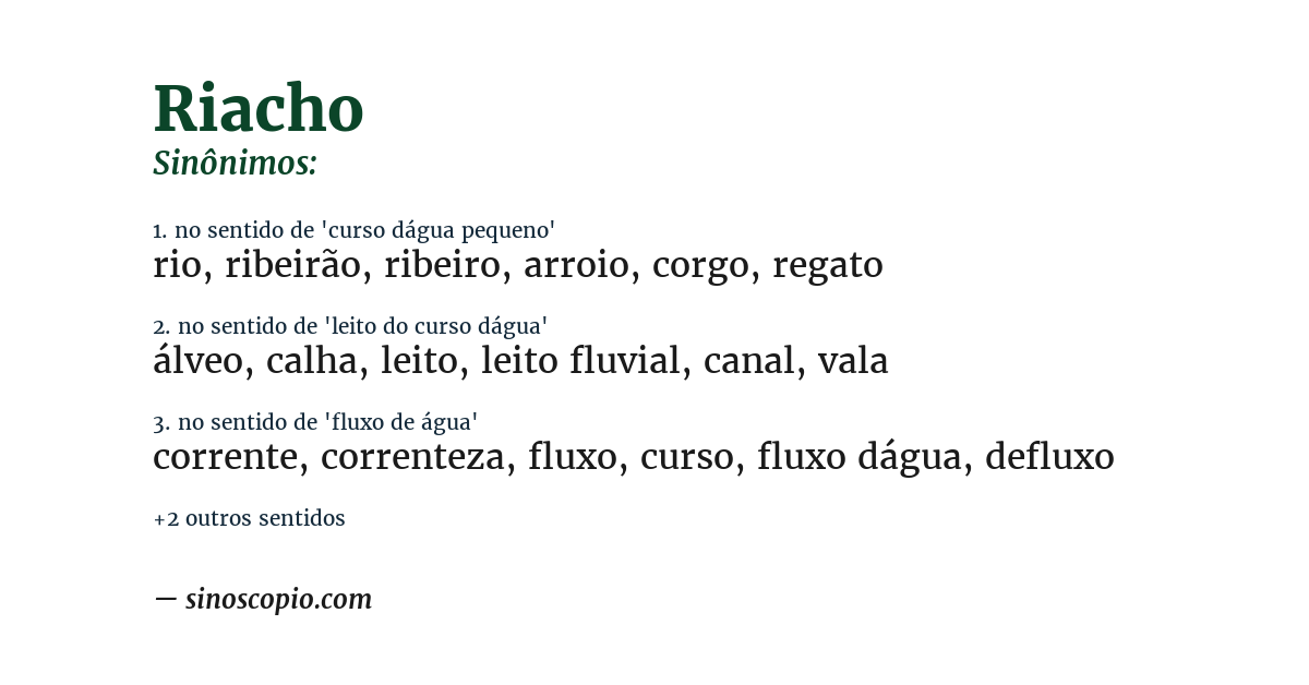 Sinônimo de riacho