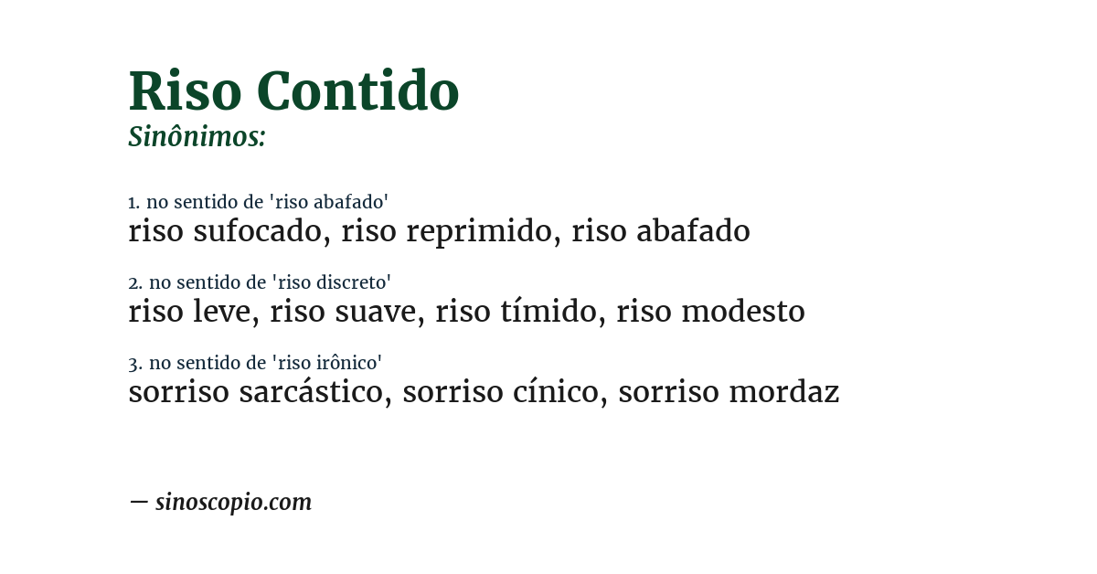 Sinônimo de riso contido